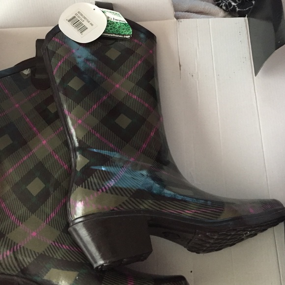 DAV western cowboy rain boots plaid