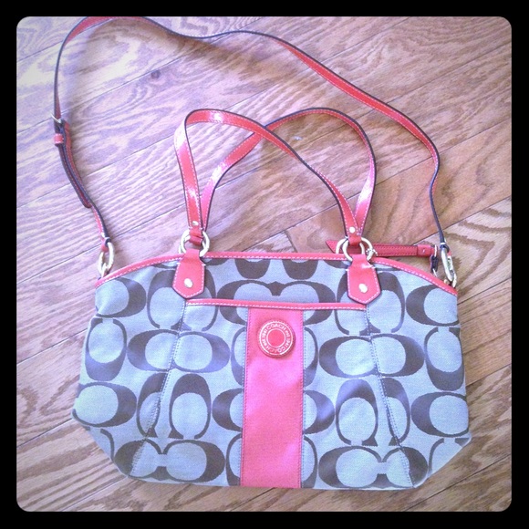 Coach Purse brown and orange...super cute!!