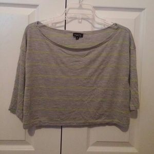 Gray striped crop top