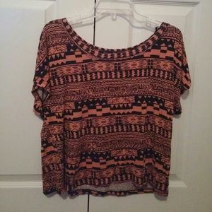 Coral F21 tribal crop top