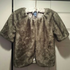 Adorable Grey Faux fur short coat
