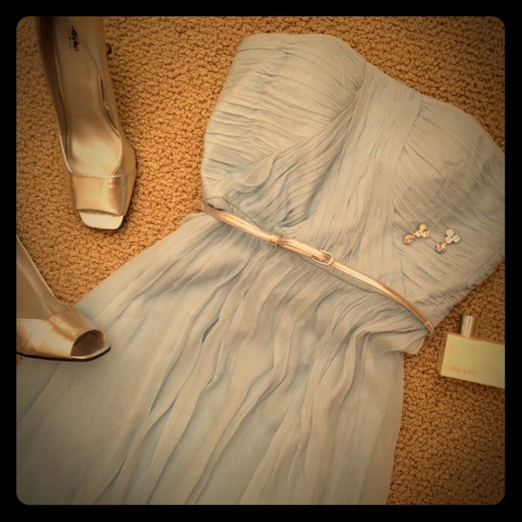 Donna Morgan Dresses & Skirts - NWOT Donna Morgan Pale Blue Silk Dress