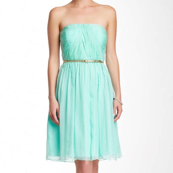 NWOT Donna Morgan Pale Blue Silk Dress - Picture 2 of 4