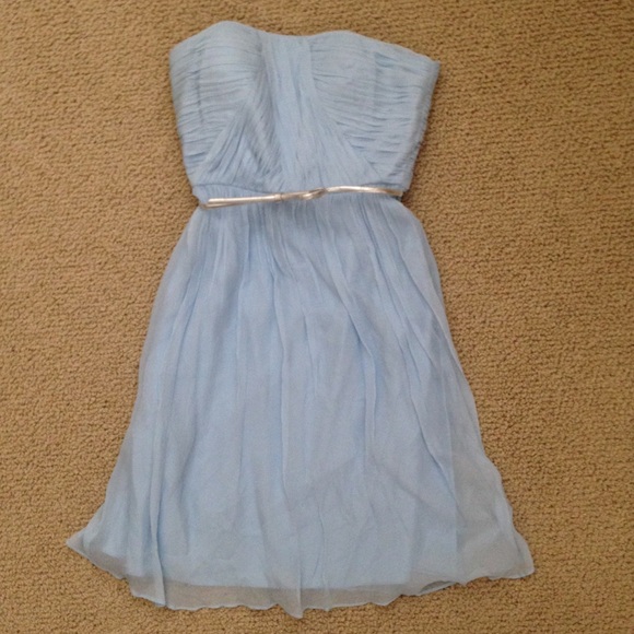 NWOT Donna Morgan Pale Blue Silk Dress - Picture 3 of 4