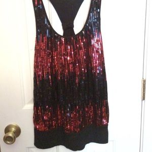 red & black sequin tank top. worn once.