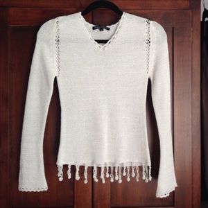 White lightweight summer sweater