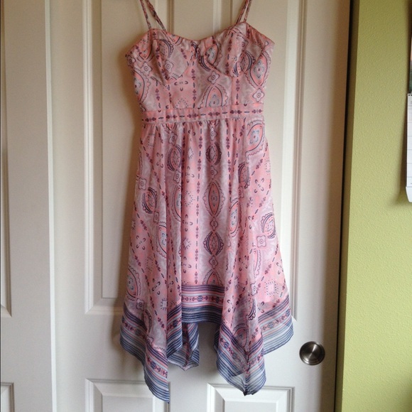 Pink Spaghetti Strap Flowy Dress
