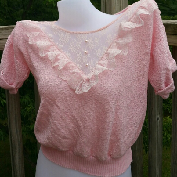 Cute knitted pink top - Picture 1 of 3