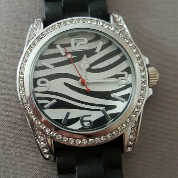 ZEBRA FACE, STUDDED WATCH