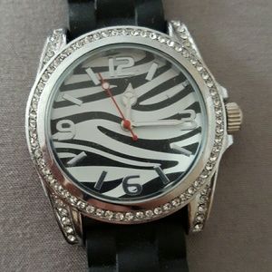 ZEBRA FACE, STUDDED WATCH