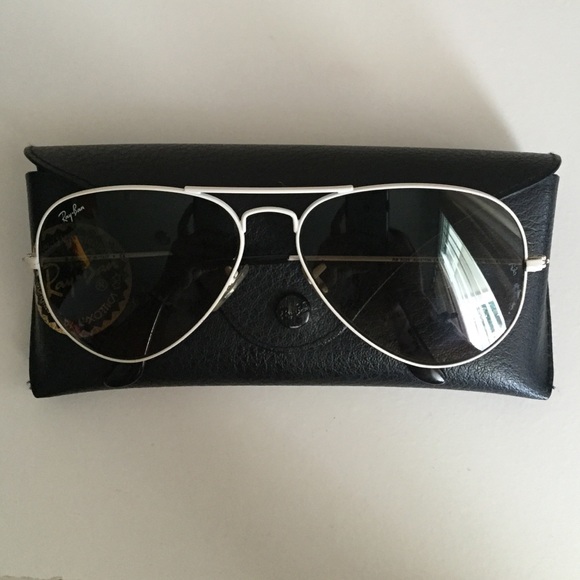 Rayban white aviator sunglasses