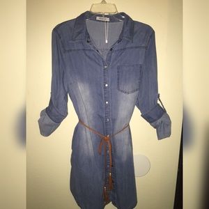 Denim short dress