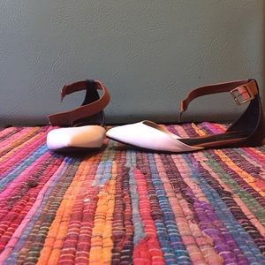 Size 7 Black, White, and Brown Sandals