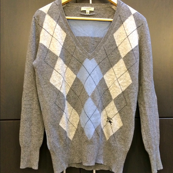 Burberry 100% Cashmere Argyle Sweater M