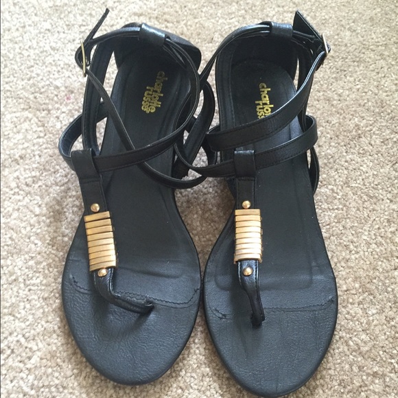 Charlotte Russe black & gold sandals!