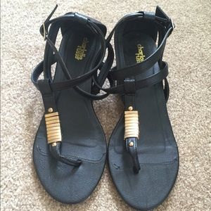 Charlotte Russe black & gold sandals!