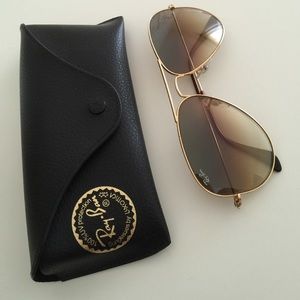 Ray-Ban Aviator Gradient Sunglasses in Light Brown