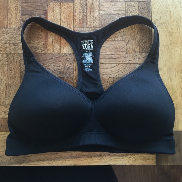 Black Victoria's Secret yoga push up sports bra