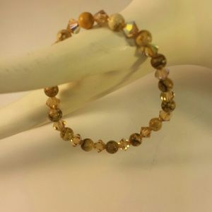 Jasper and Swarovski bracelet.