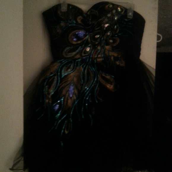 Peacock cocktail dress