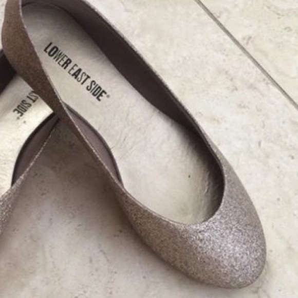 Champagne glitter ballet flats