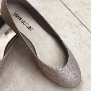 Champagne glitter ballet flats