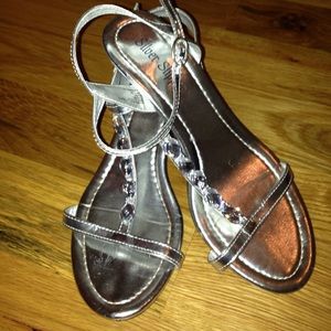 Special occasion silver heels