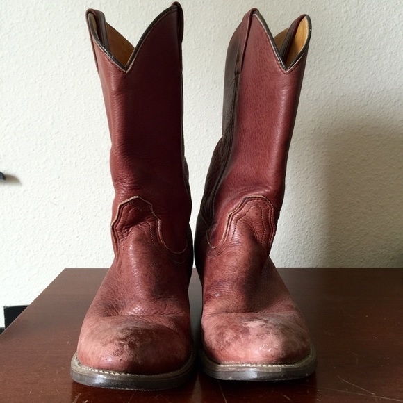 Vintage Rust-Red Leather Boots