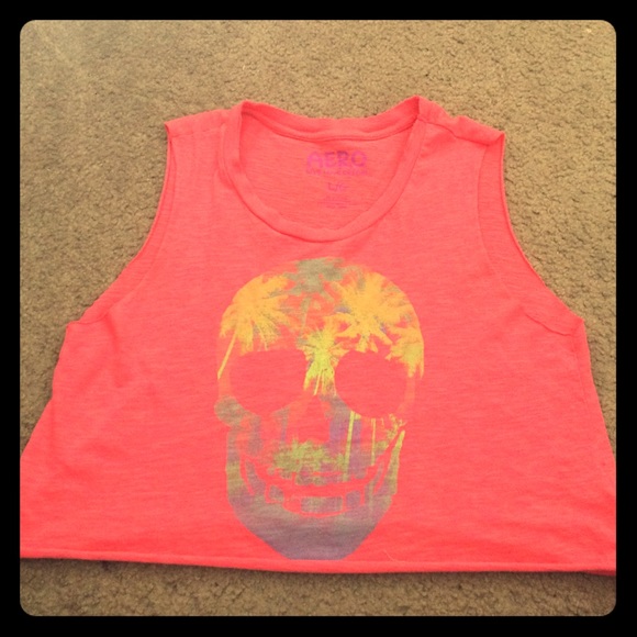 Colorful skull crop top