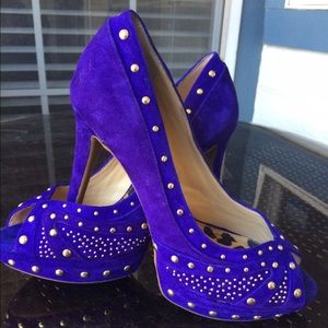 Gianni Binni Purple with Gold Accent Platform Heel