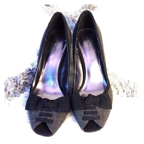 Plaid peeptoe pumps - Picture 1 of 3