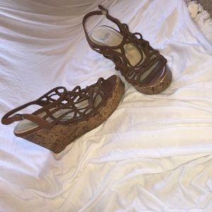 Brown Sandal Wedge. Size 7 1/2