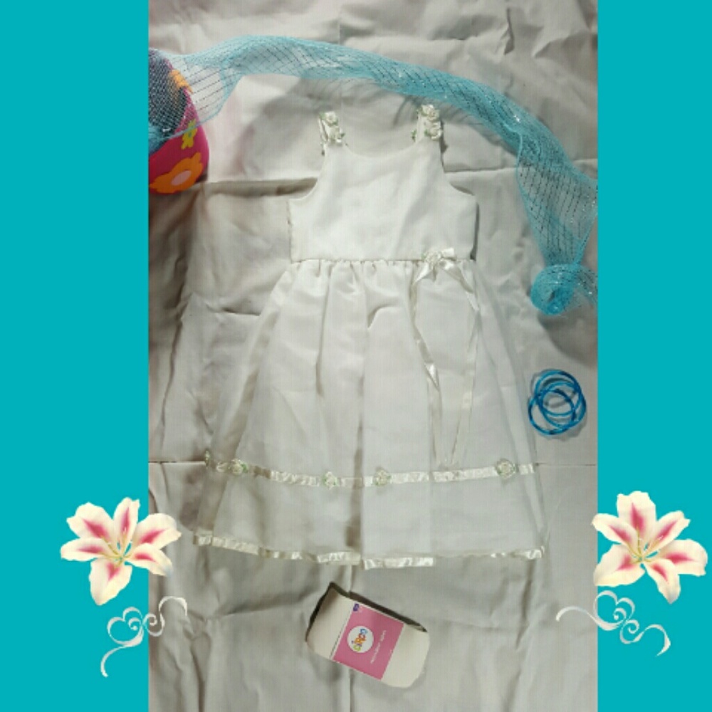 Girls White Formal Dress
