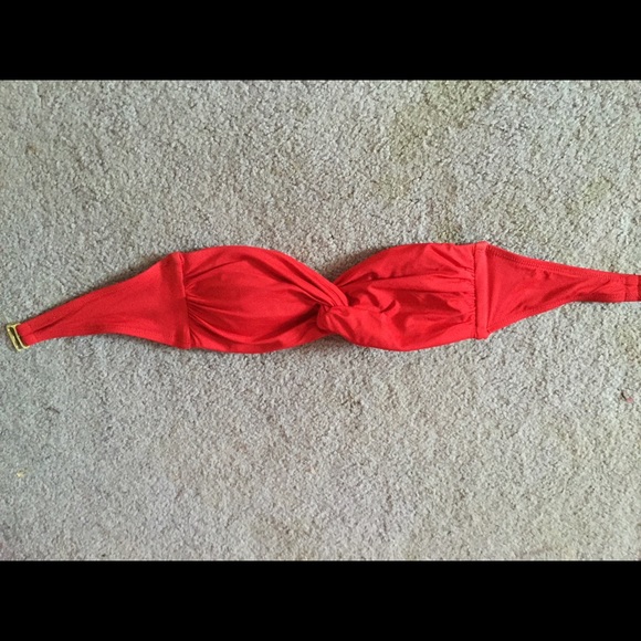 RED BANDEAU SWIM TOP