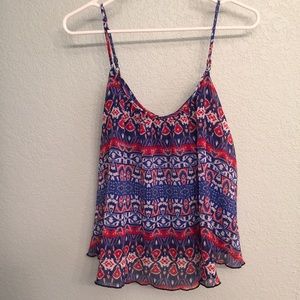 Express blue and red tribal tank