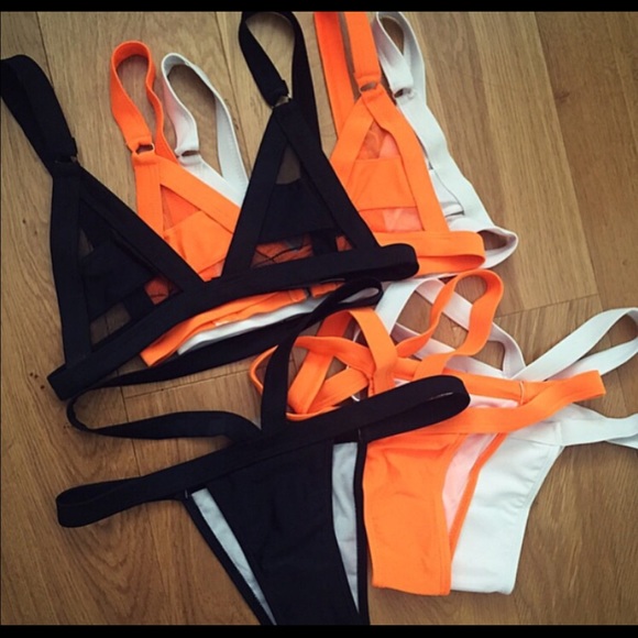 Medium orange Mesh bikini