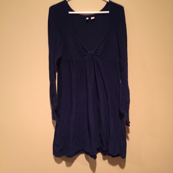 Anthropologie navy blue sweater dress in L
