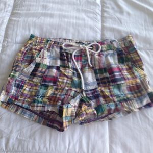 J. Crew 3 in. Madras Plaid Shorts size 8
