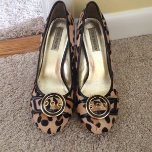 Steve Madden Leopard Print Buckle Wedges size 10