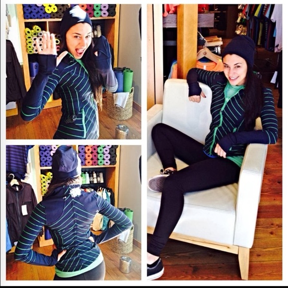 Lululemon Green Bean Stripe Inkwell Forme Jacket