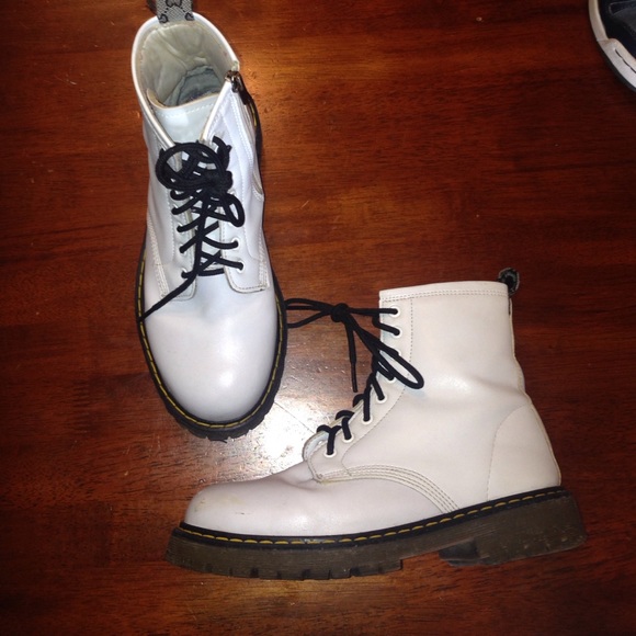 White ankle boots
