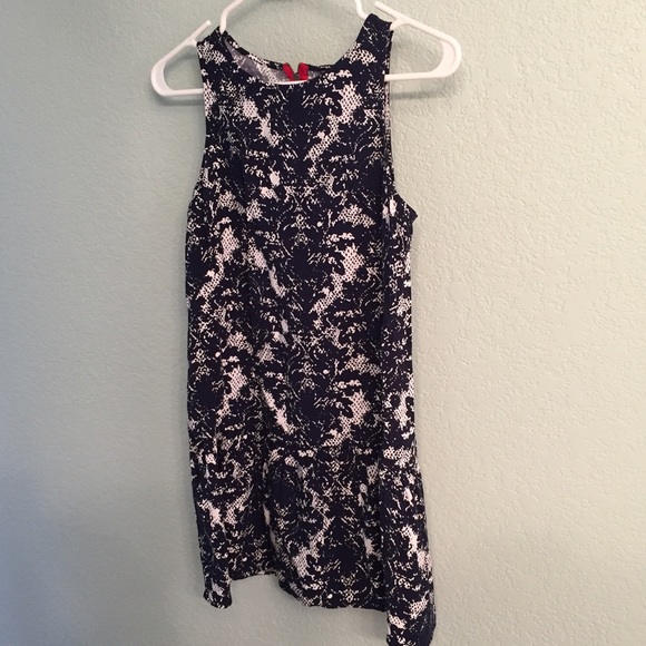 Express blue and white pattern shift dress