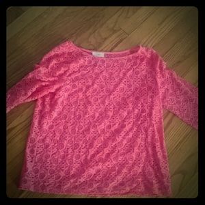 Coral lace top