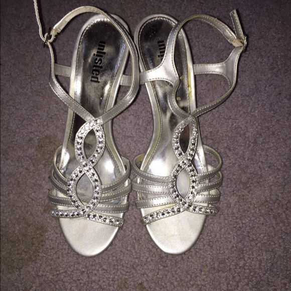 Silver sparkly heels