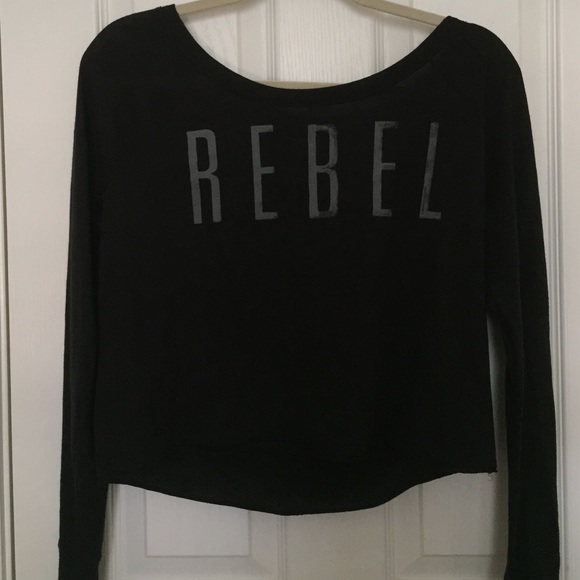 Black Rebel Cropped Pink Long Sleeve - Picture 1 of 2