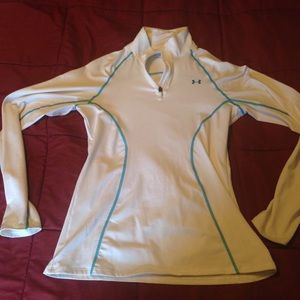 White cold gear half zip up