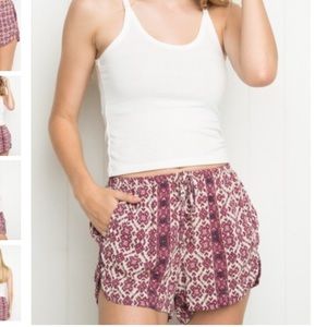 Brandy Melville pink tribal eve shorts