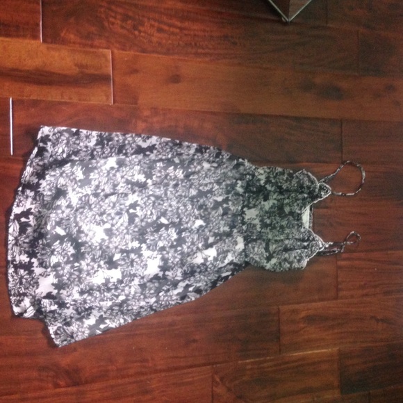 Black and white floral dress
