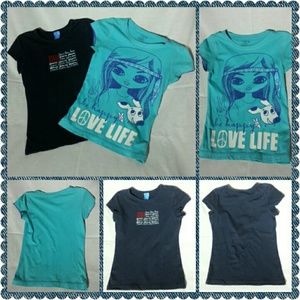 Bundle......Two blue Girls short sleeve shirts