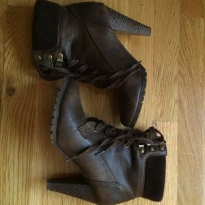 Lace Up Heel Bootie